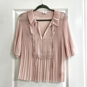 Aritzia Wilfred Matteu Chiffon Blouse in Pale Blush